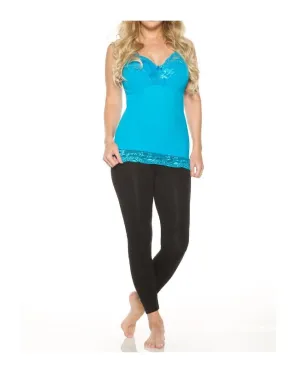 Pin-Up Girl Lace Camisole In Turquoise