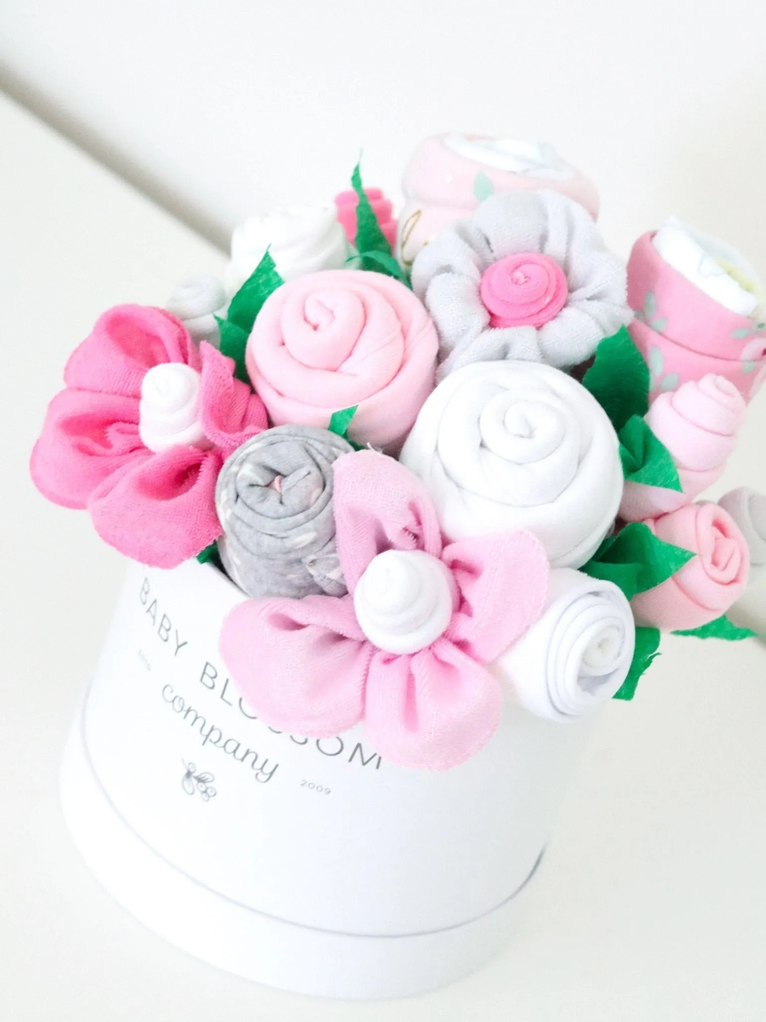 Pink Hatbox Bouquet - Deluxe Babykids_Baby-Blossom-Company