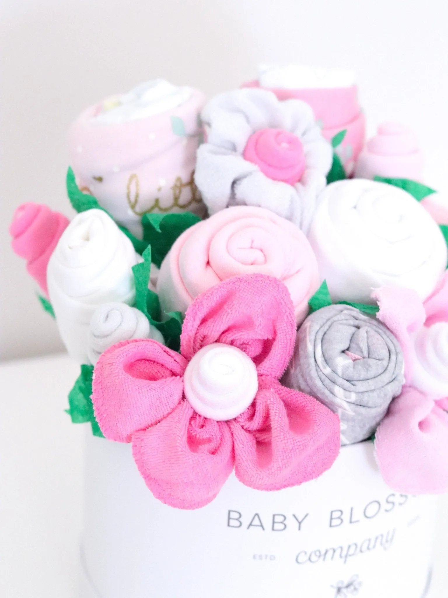 Pink Hatbox Bouquet - Deluxe Babykids_Baby-Blossom-Company