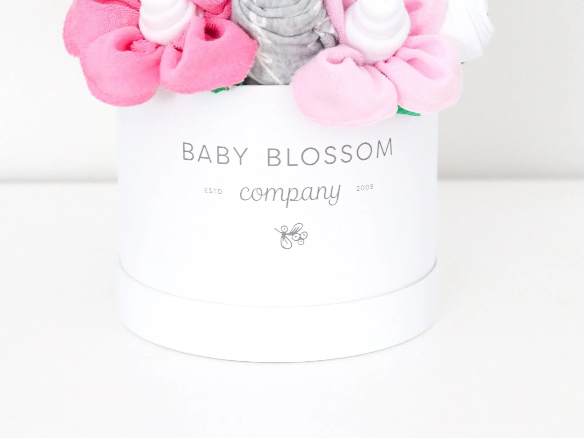 Pink Hatbox Bouquet - Deluxe Babykids_Baby-Blossom-Company