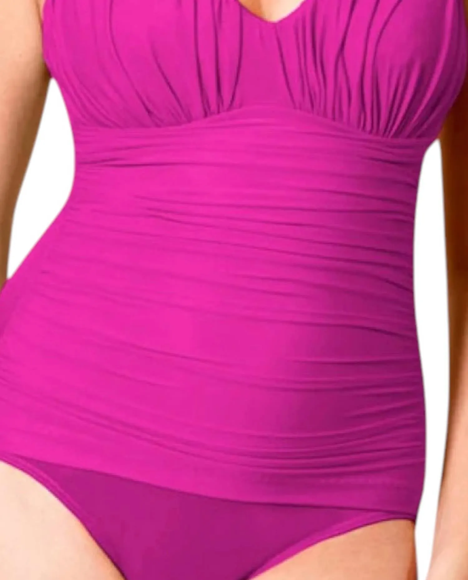 Plus Solid Rialto One Piece Swimsuit In Fuchsia