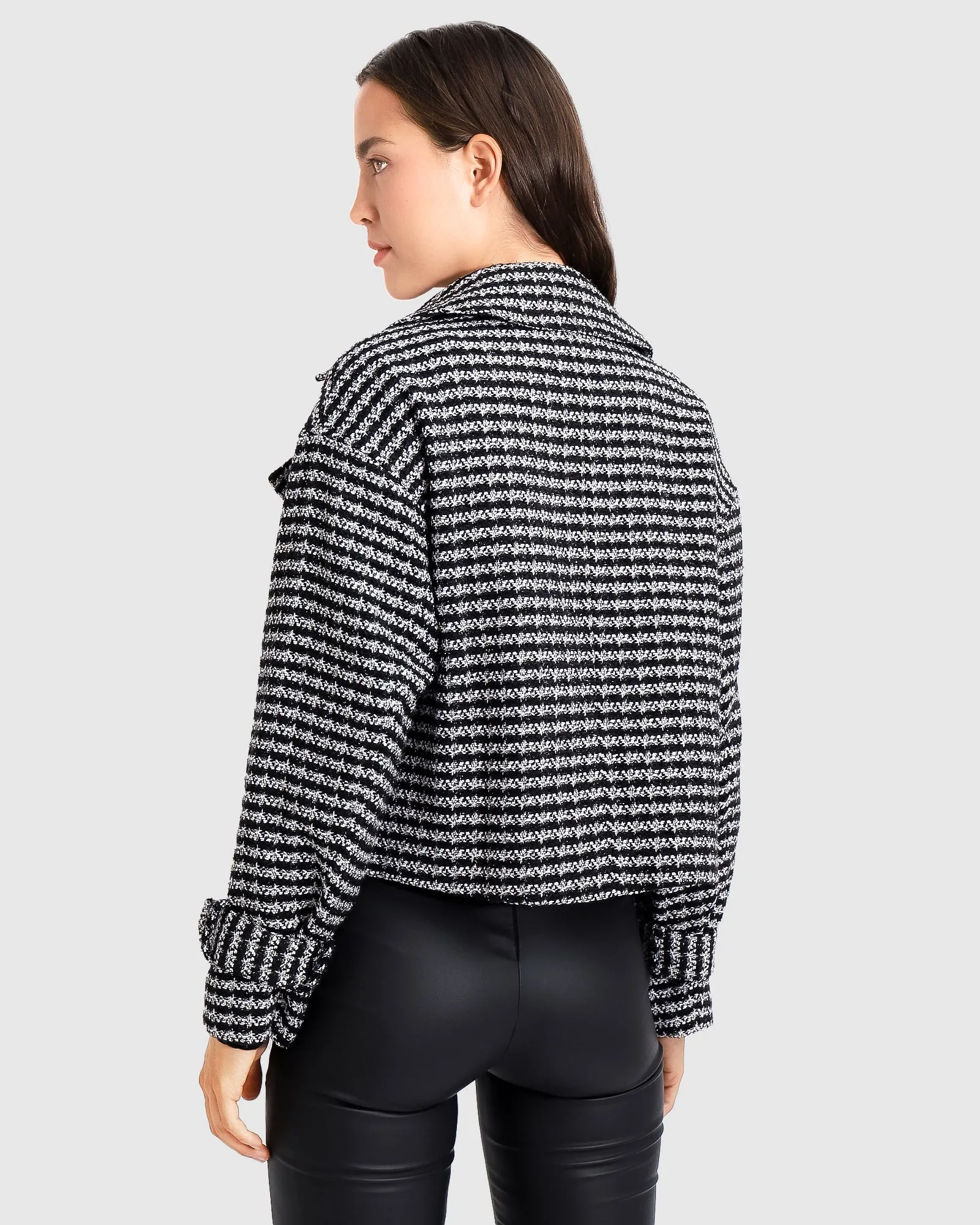 Power Over Me Tweed Jacket - Black/White