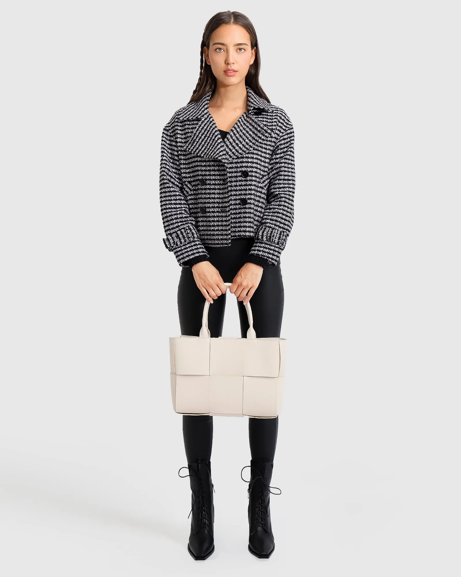 Power Over Me Tweed Jacket - Black/White