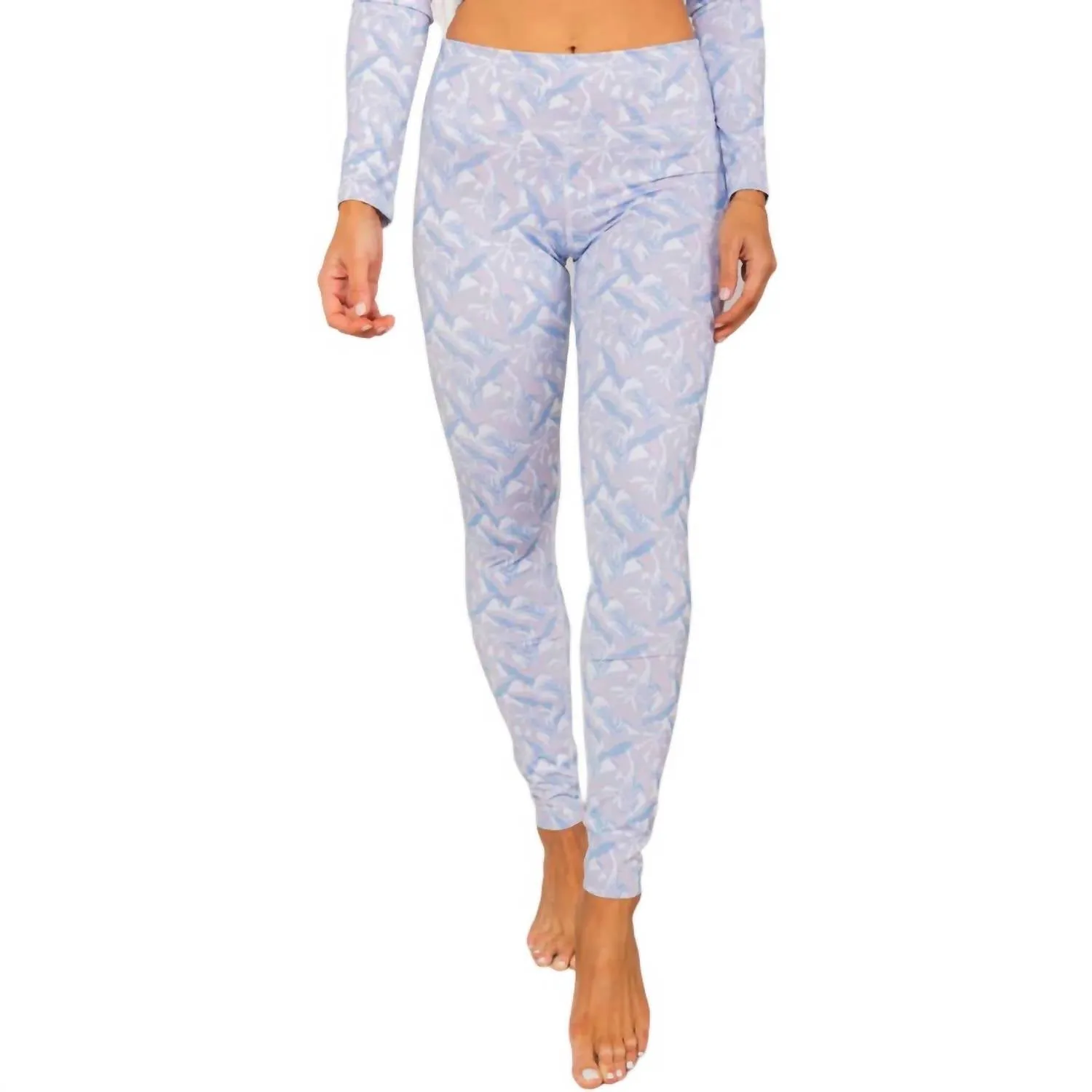 Print Water Leggings In Dusty Palms