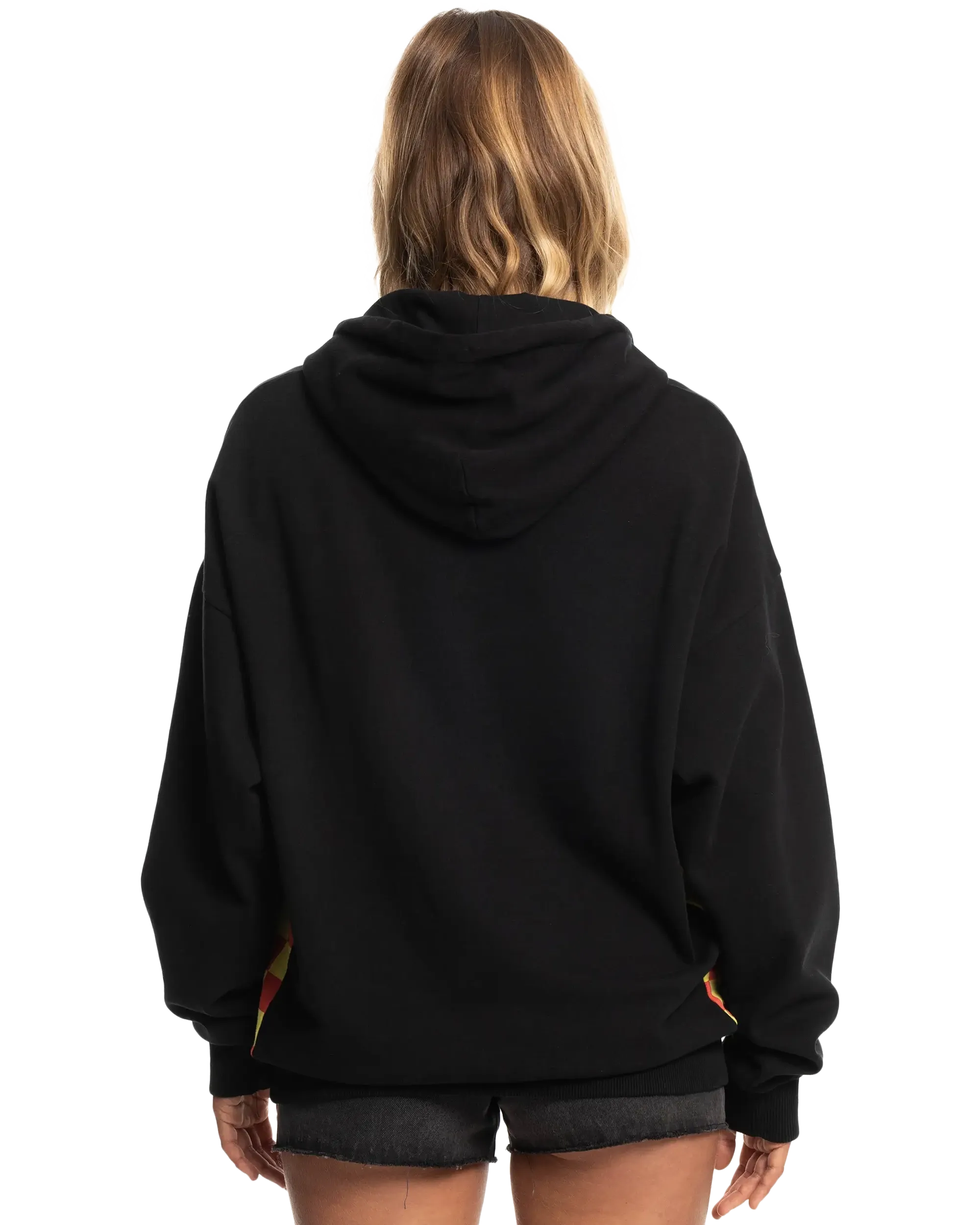 Quiksilver Clothing Stranger Things Checker Arch Surfer Boy Hoodie in Black