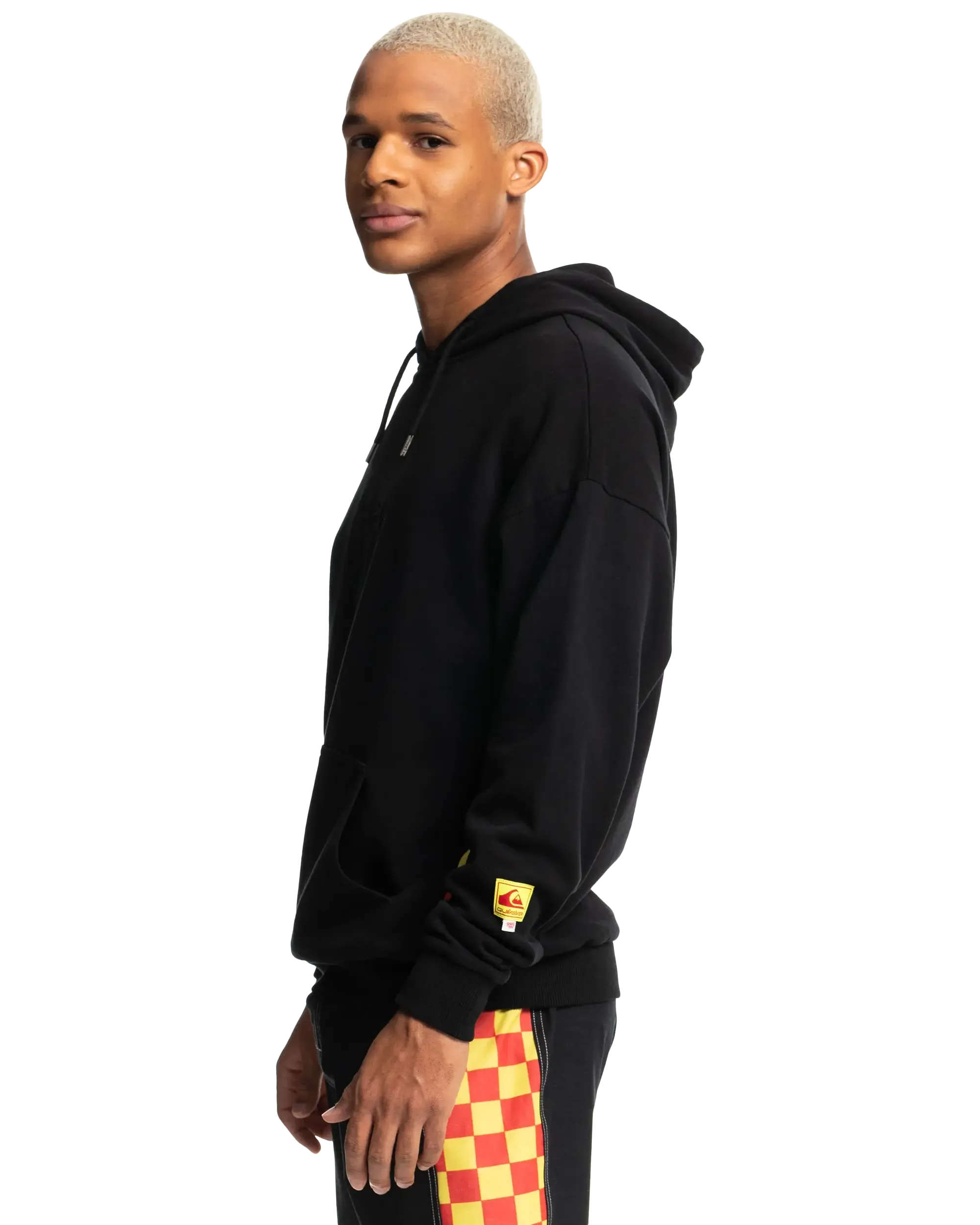 Quiksilver Clothing Stranger Things Checker Arch Surfer Boy Hoodie in Black