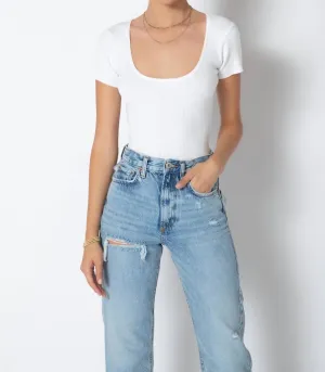 Rachele Rib Bodysuit In Bright White