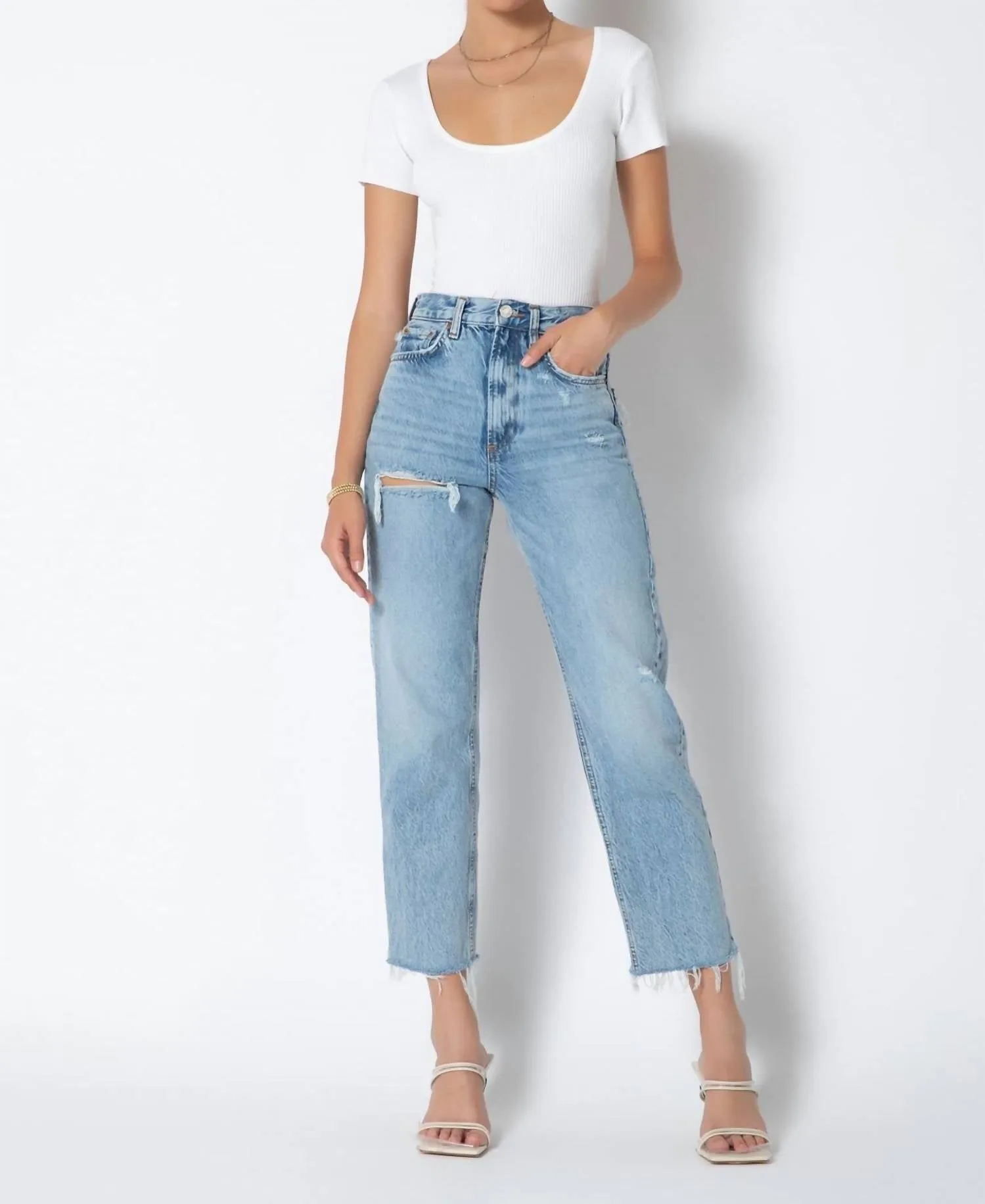 Rachele Rib Bodysuit In Bright White