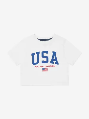 Ralph Lauren Girls USA T-Shirt in White