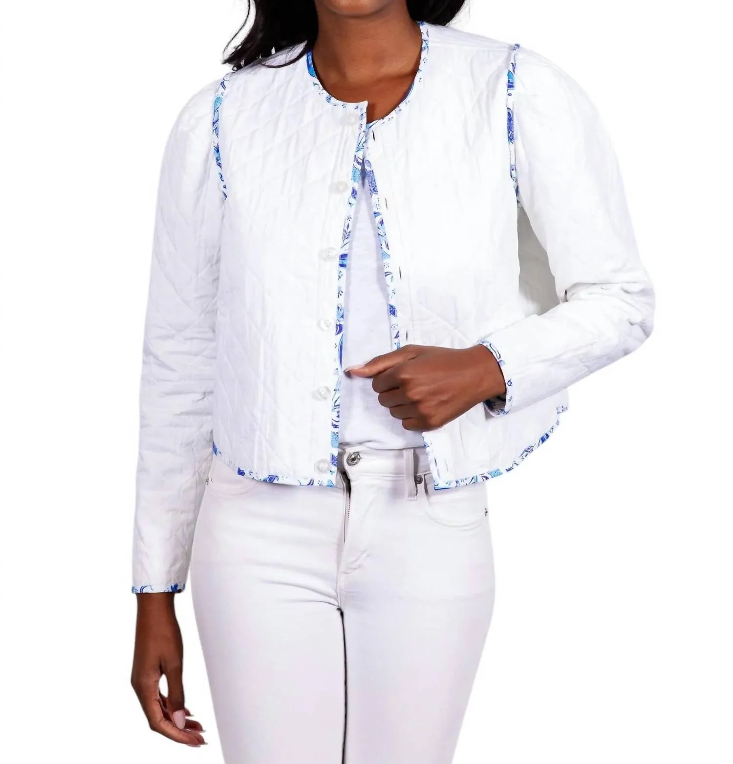 Reversible Button Front Jacket In Batik