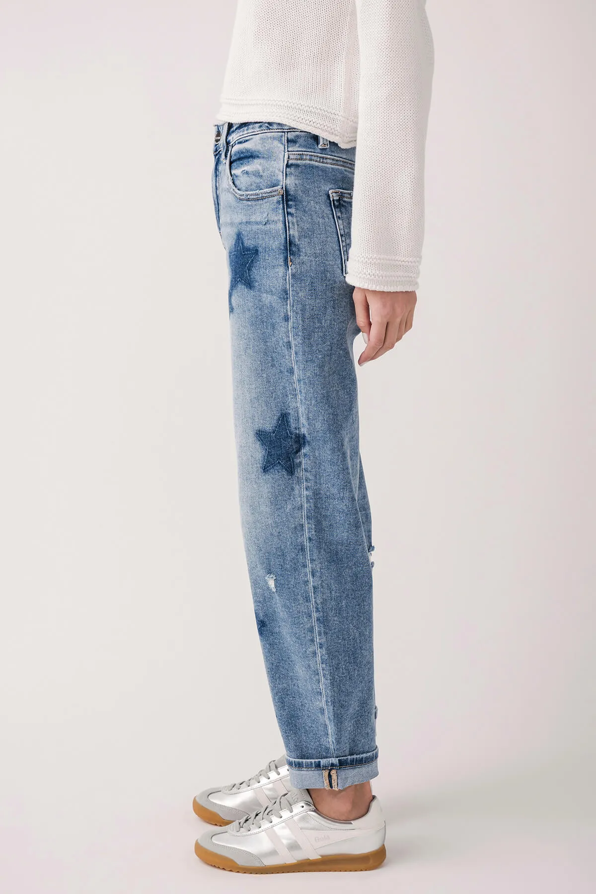 Risen Celeste High Rise Star Shadow Boyfriend Jeans