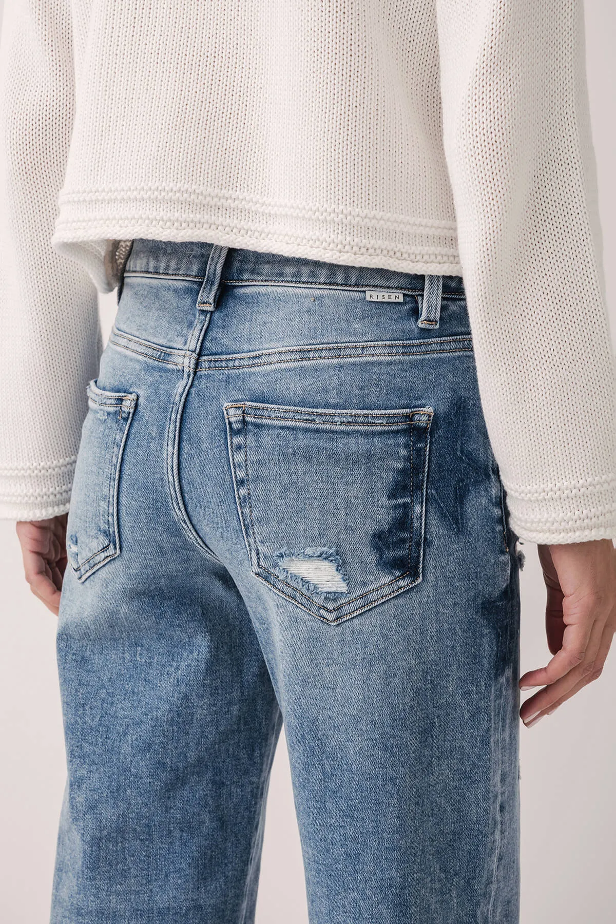 Risen Celeste High Rise Star Shadow Boyfriend Jeans