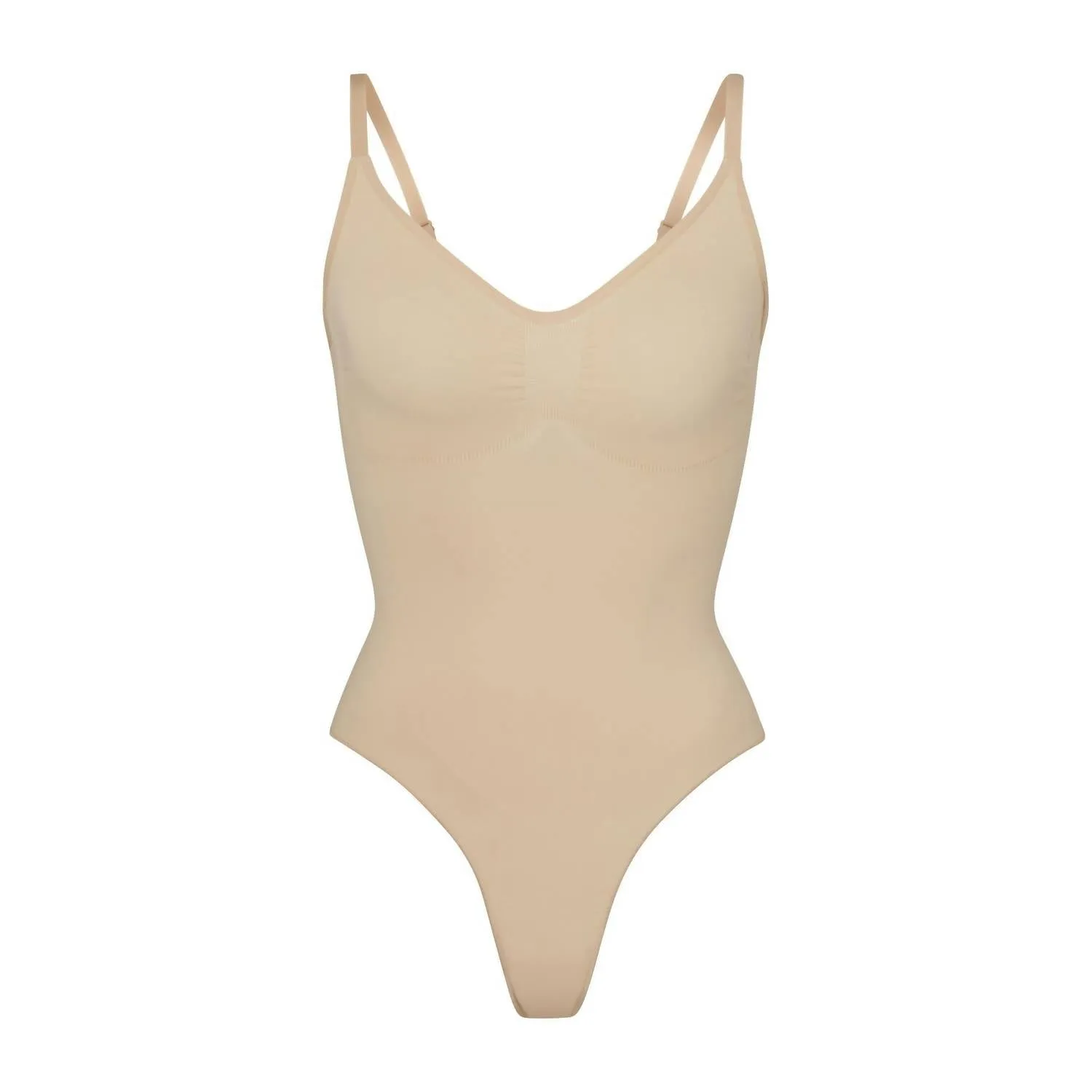 Seamless Sculpt Thong Bodysuit In Mica