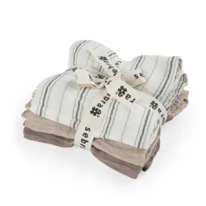 Sebra, Muslin 3 pcs, Cream Stripe Beige