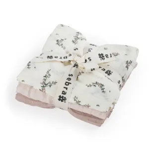 Sebra, Muslin 3 pcs, Powder Blossom Rose