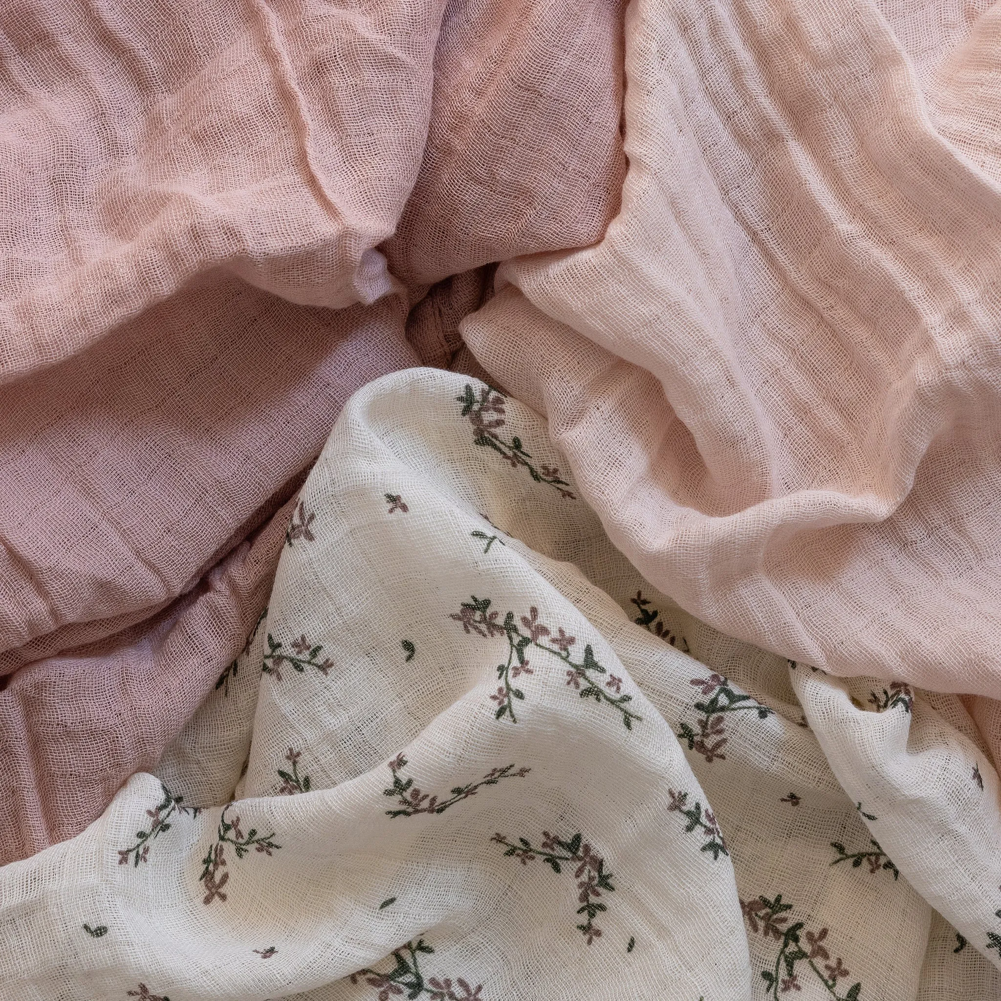 Sebra, Muslin 3 pcs, Powder Blossom Rose