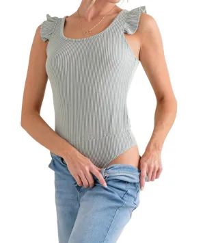 See How It Goes Bodysuit In Dusty Mint