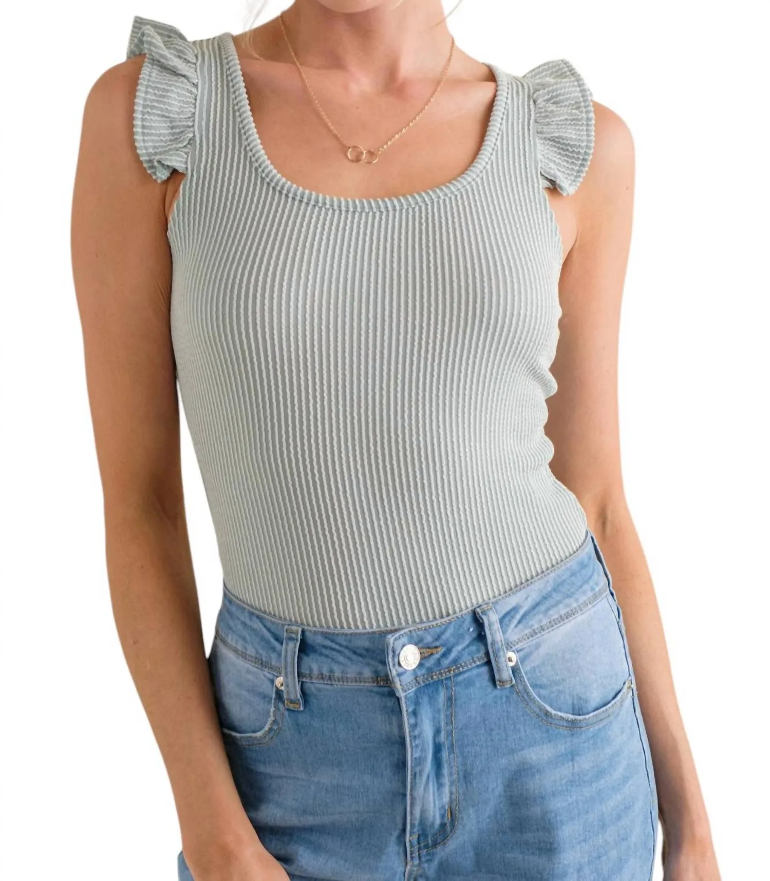 See How It Goes Bodysuit In Dusty Mint