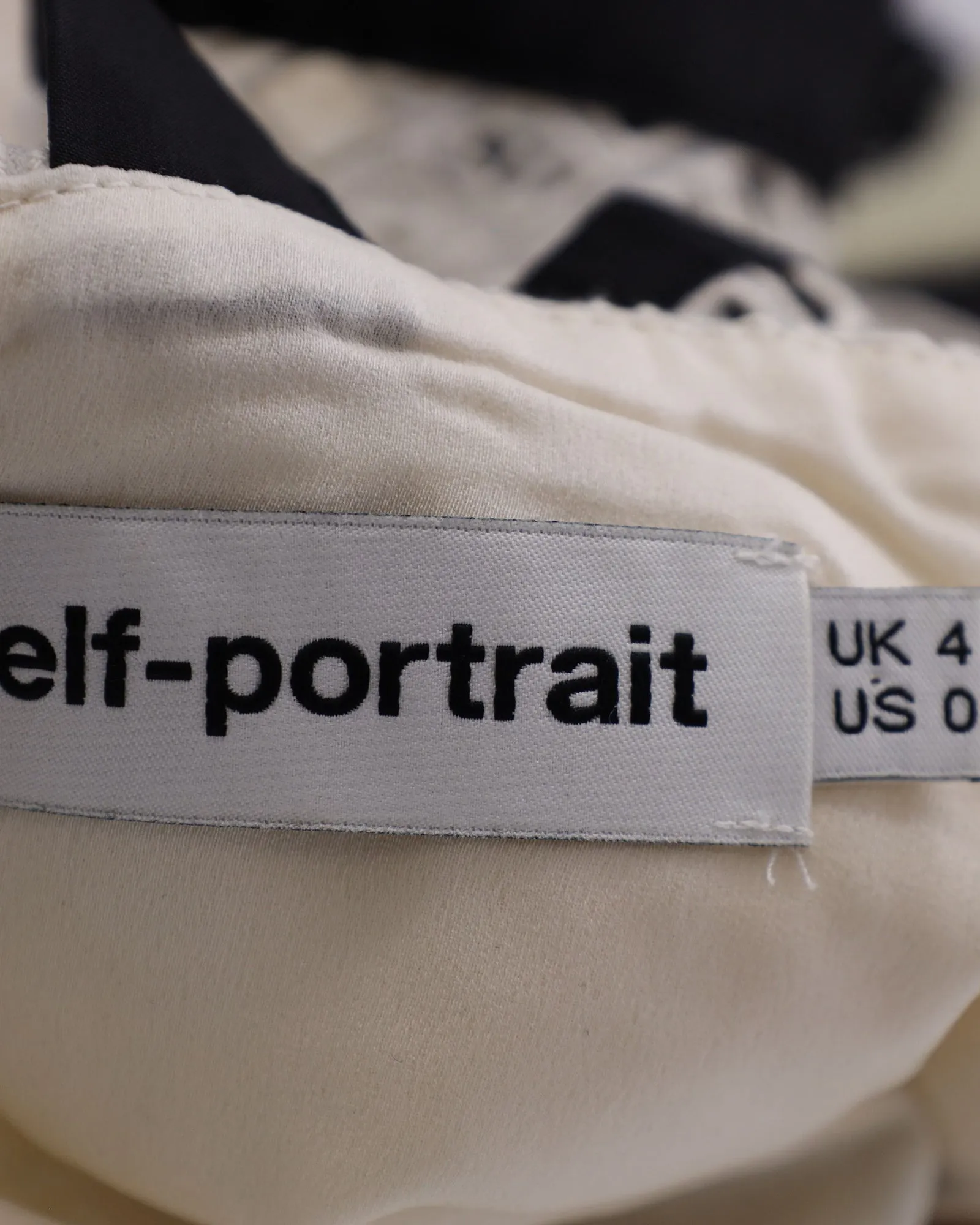 Self-Portrait Peplum Ruffle Top In Ivory Polyamide