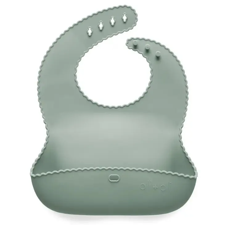 Silicone Roll Up Bib for Baby - Wavy Edge