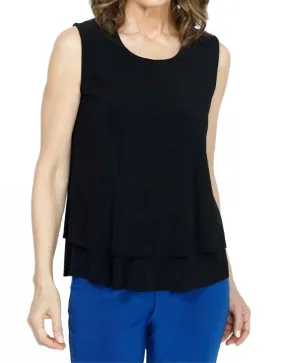 Sleeveless Shell Top In Black