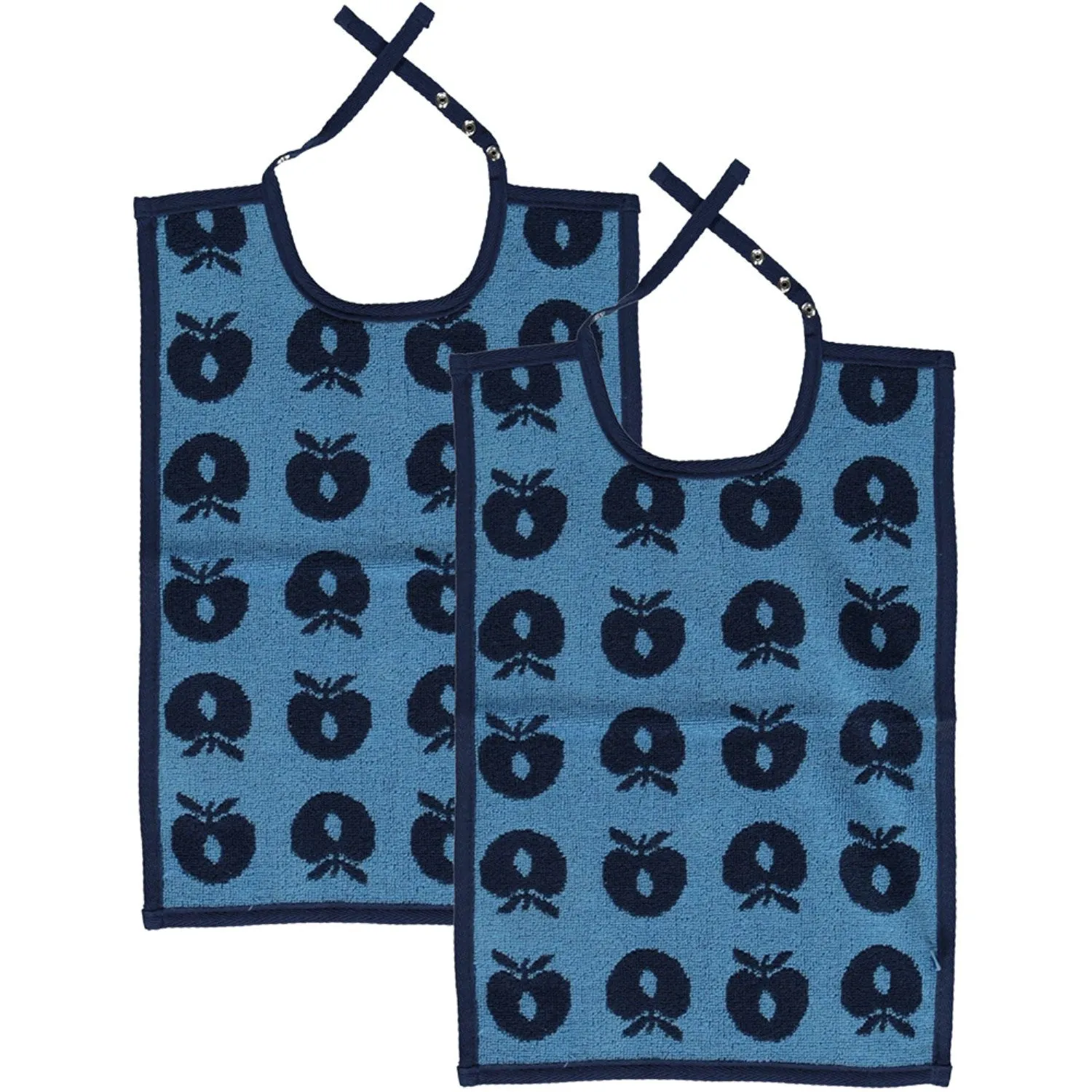 Småfolk Blue 2 Pak Stor Bib Med Æbler Babykids_Smaafolk