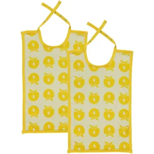 Småfolk Yellow 2 Pak Stor Bib Med Æbler Babykids_Smaafolk