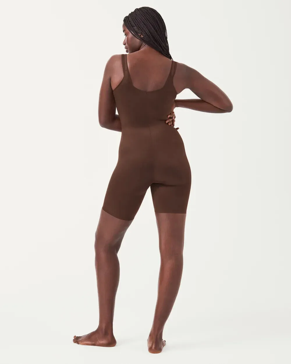 Spanx Thinstincts 2.0 Shapewear Women's Large Chestnut Open-Bust Bodysuit JDM461
