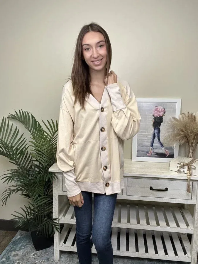 Spice It Up Women's Two Tone Button Up Cardigan *Final Sale*