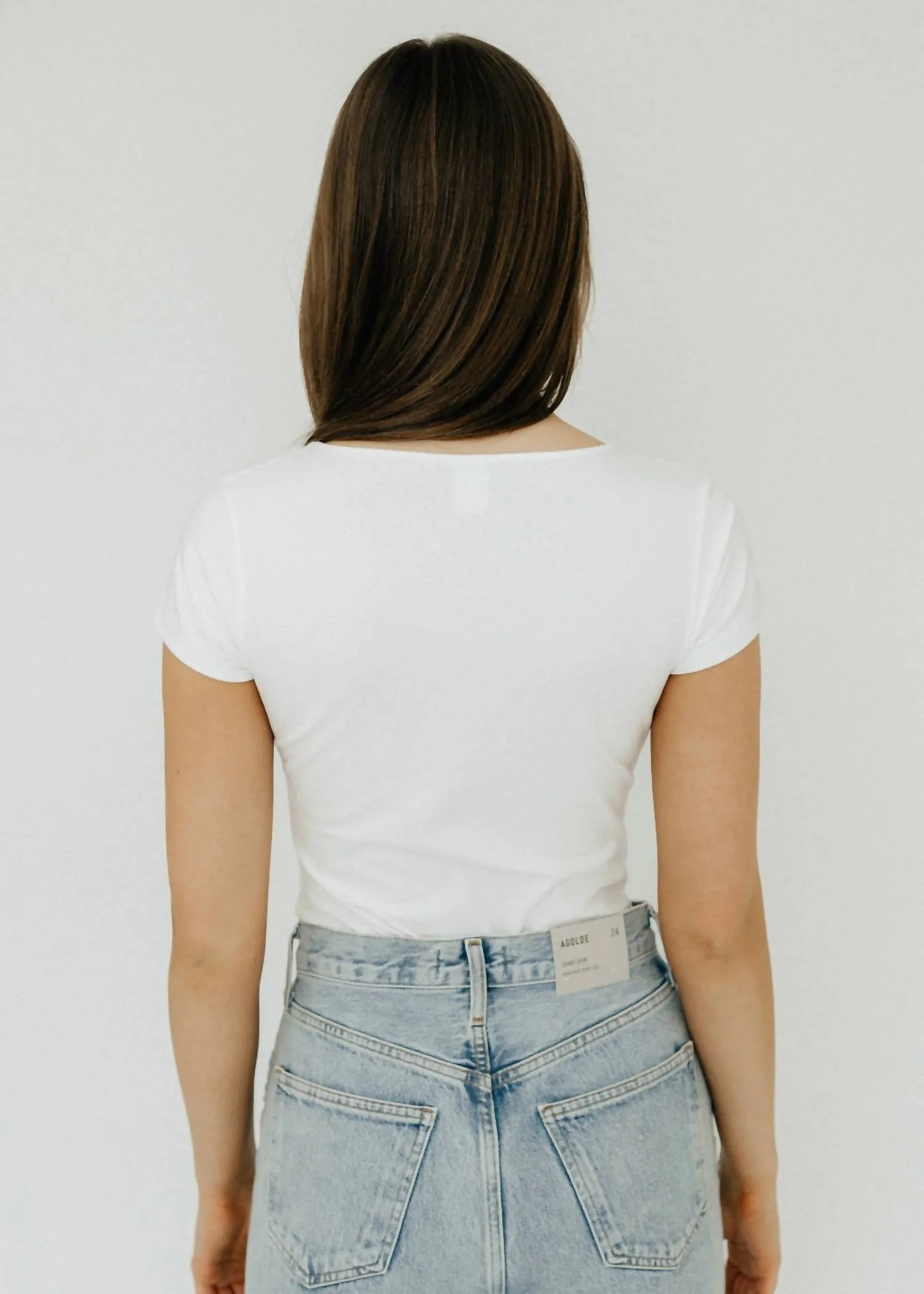 Square Neck Bodysuit In White