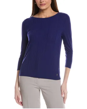 St. John Sleek Rib Jersey Knit Top