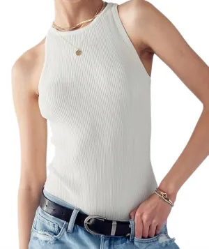 Stacy Sleeveless Knit Bodysuit In White