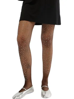 Star Girl Fishnet Tights In Black