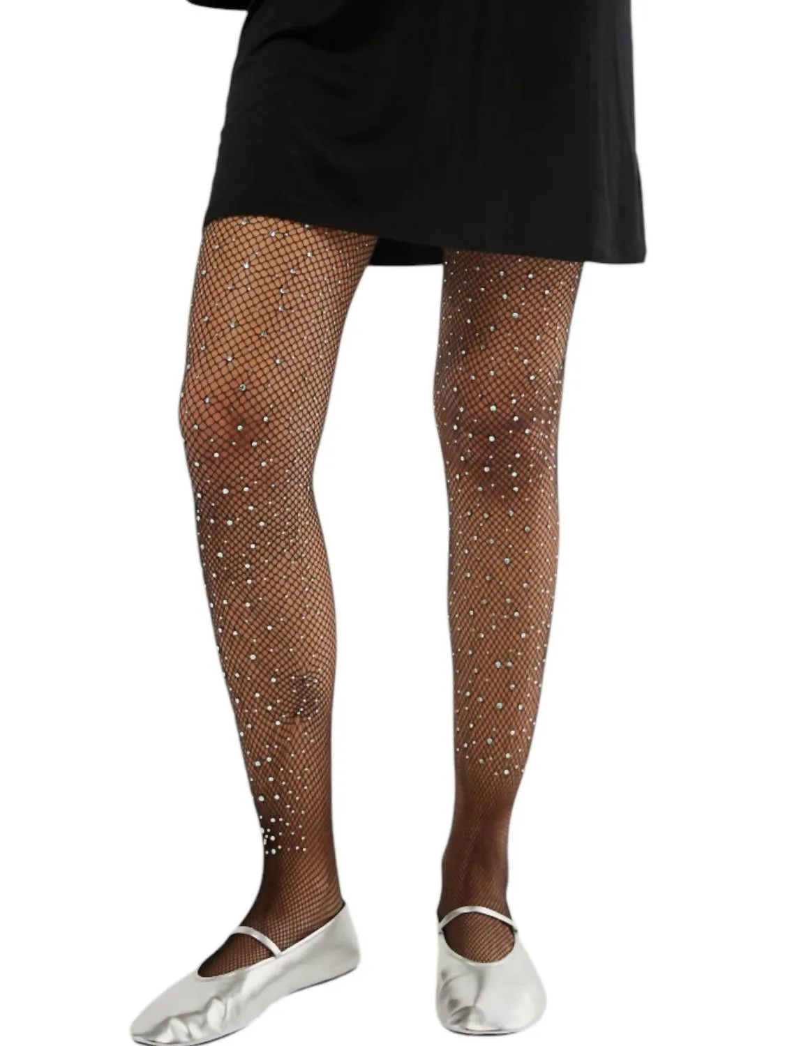 Star Girl Fishnet Tights In Black