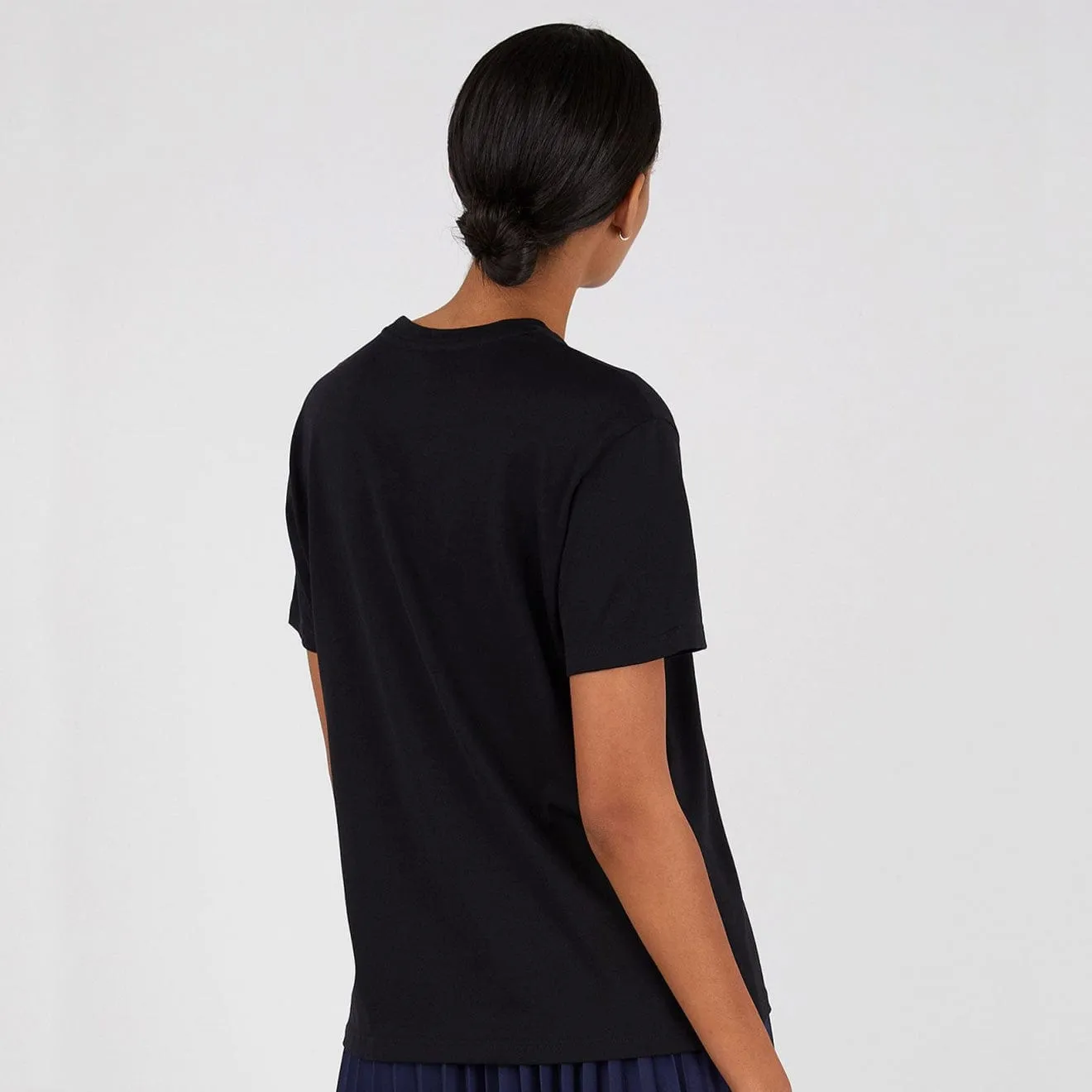 Sunspel Womens Boy Fit Crew Neck T-Shirt Black Sunspel Clothing