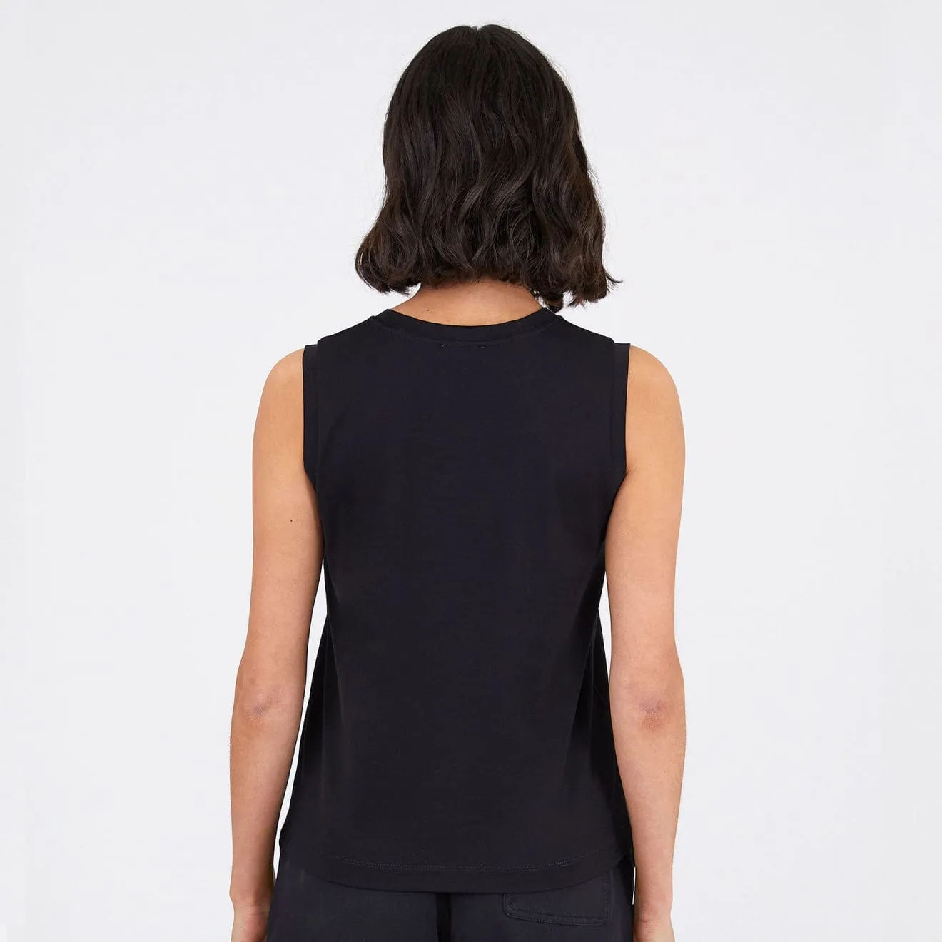 Sunspel Womens Boy Fit Tank T-Shirt Black Sunspel Clothing