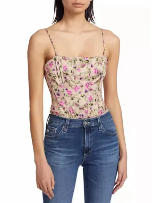 Tamara Corset Bodysuit In Spring Geranium