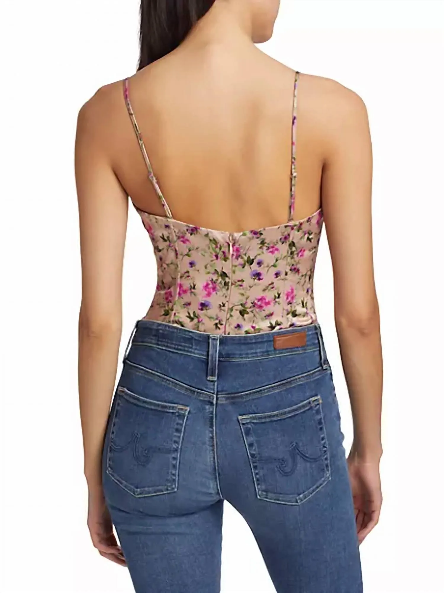 Tamara Corset Bodysuit In Spring Geranium