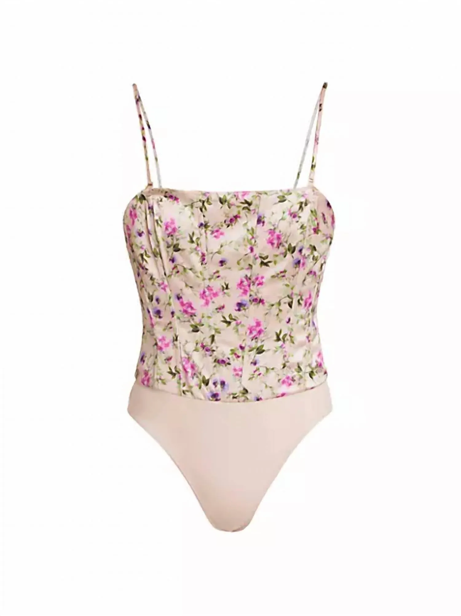 Tamara Corset Bodysuit In Spring Geranium