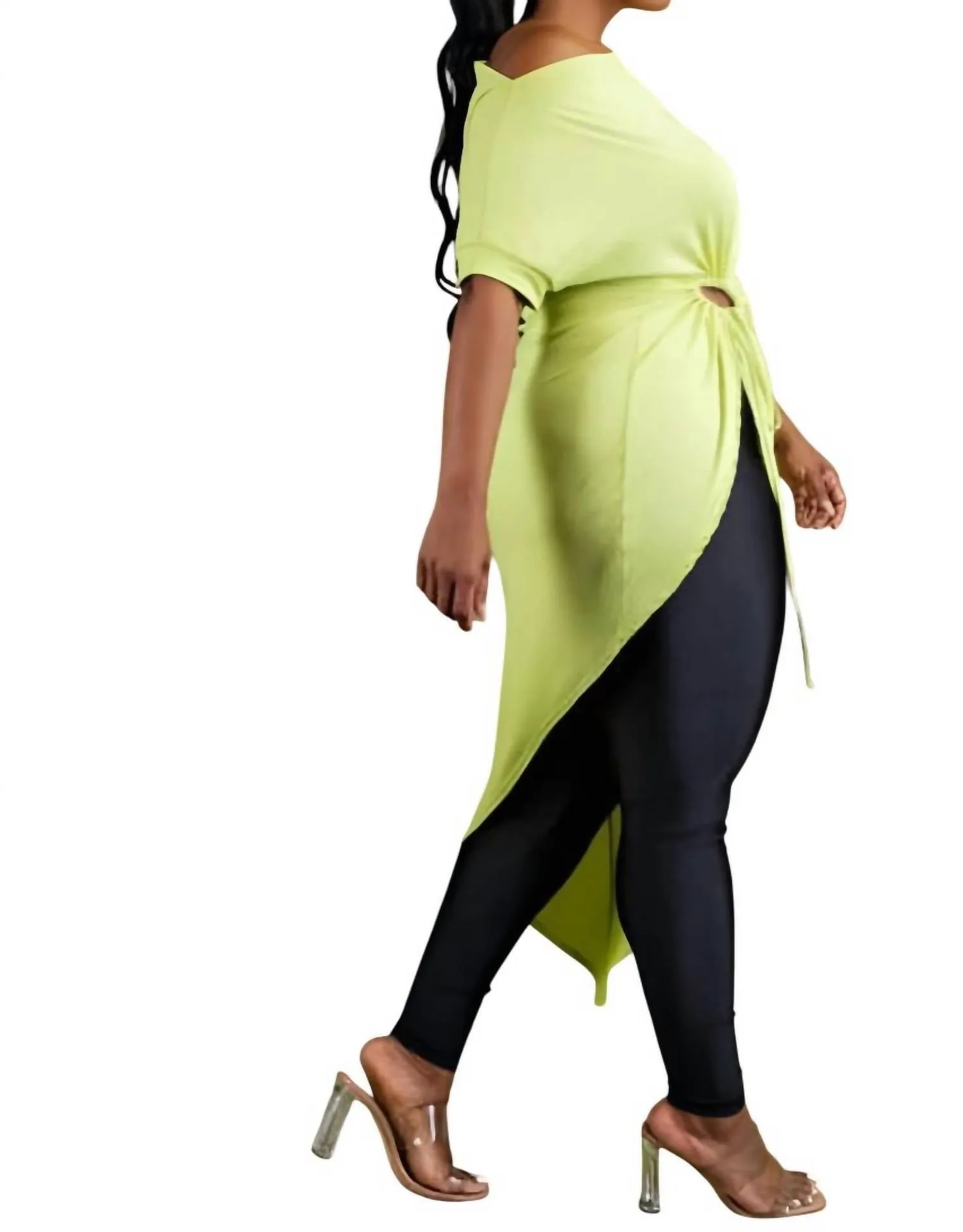 To The Point Tunic Top - Plus In Neon Yellow