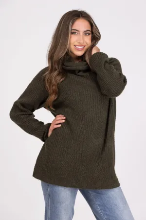 Tough Girl Women's Ribbed Turtleneck Knit Sweater *Final Sale*