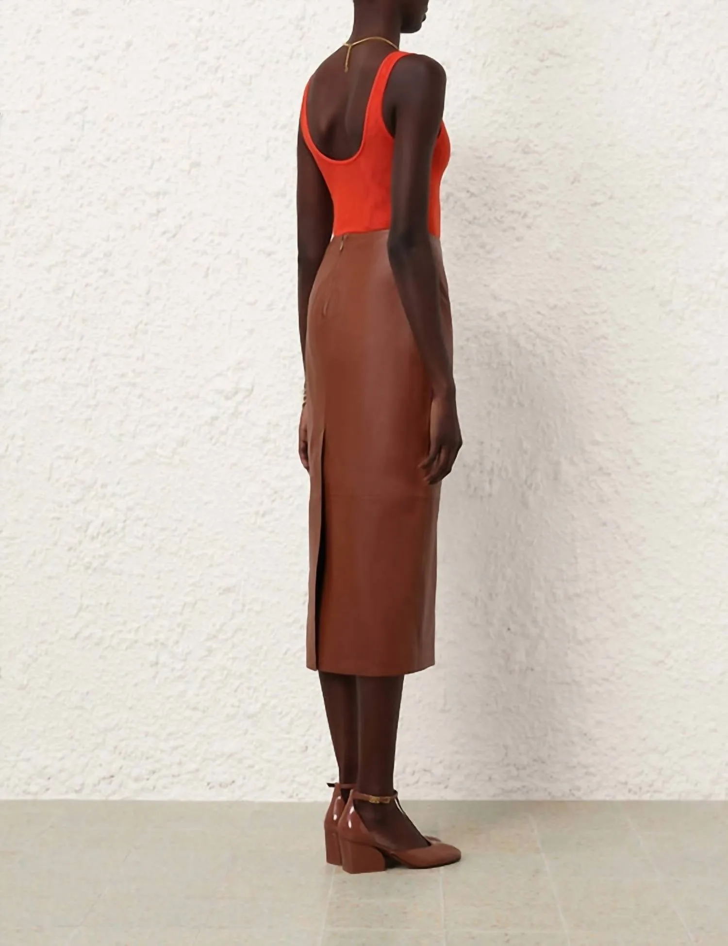 Tranquility Scoop Bodysuit In Tomato