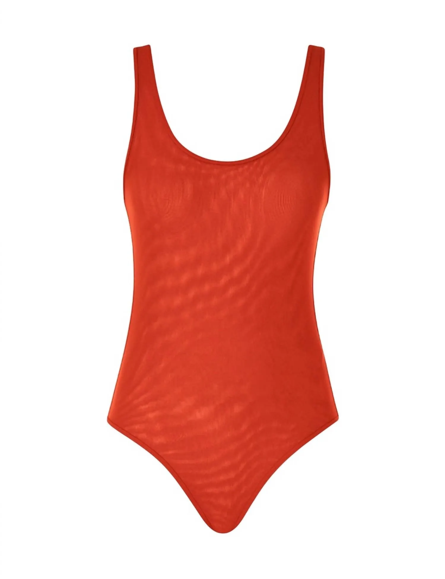 Tranquility Scoop Bodysuit In Tomato