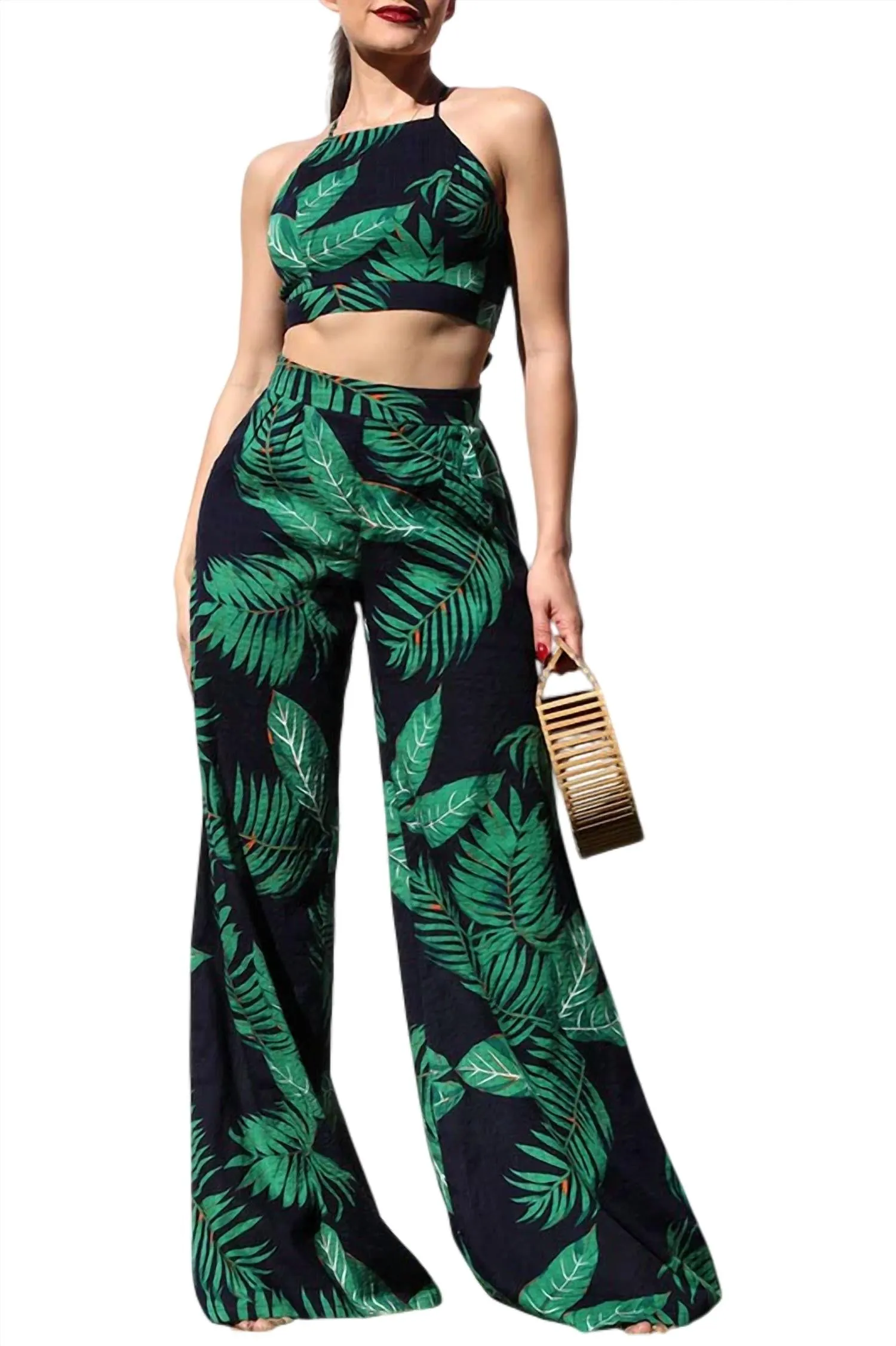 Vacation Ready Pant Set In Green