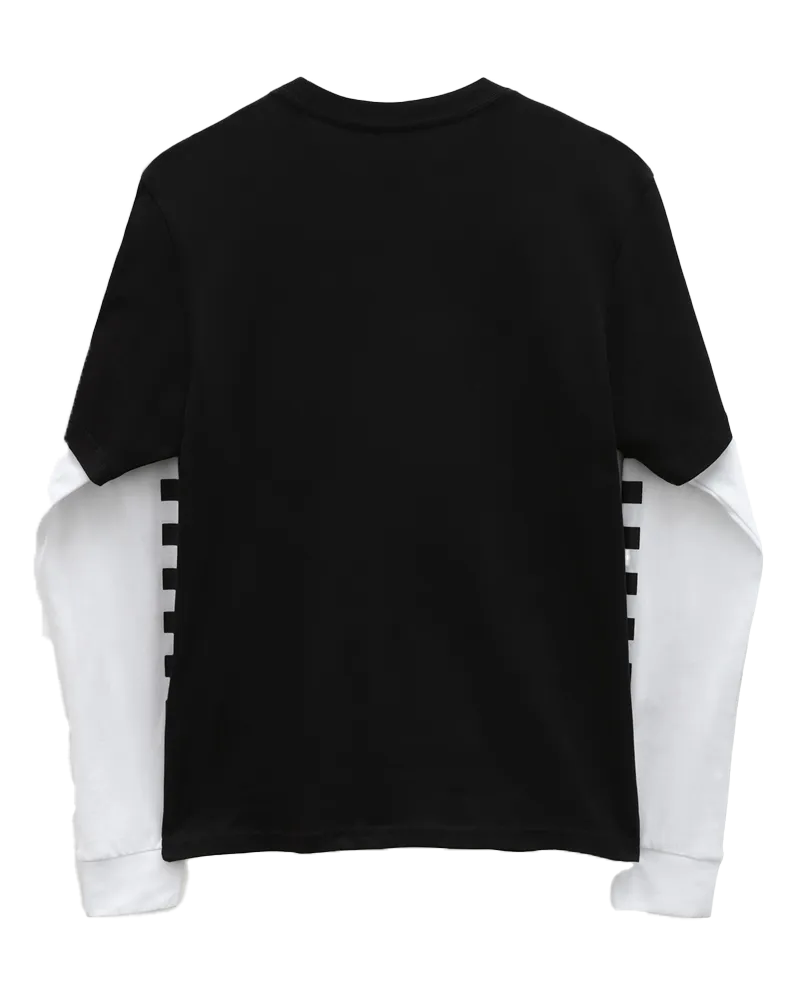 Vans Clothing Long Check Twofer Boys T-Shirt in Black