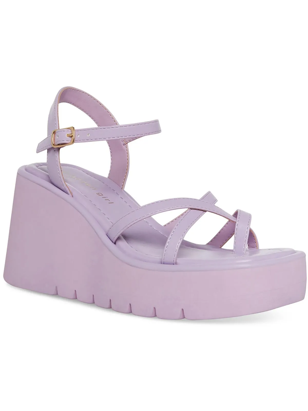 Vaultt Womens Fauxn Faux Leather Platform Sandals