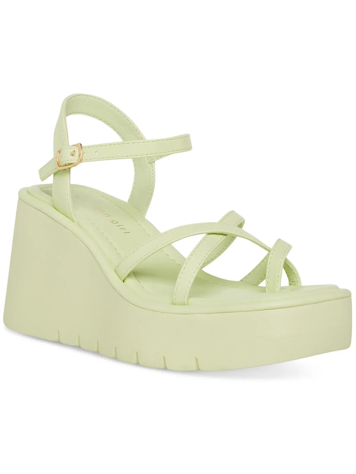 Vaultt Womens Fauxn Faux Leather Platform Sandals