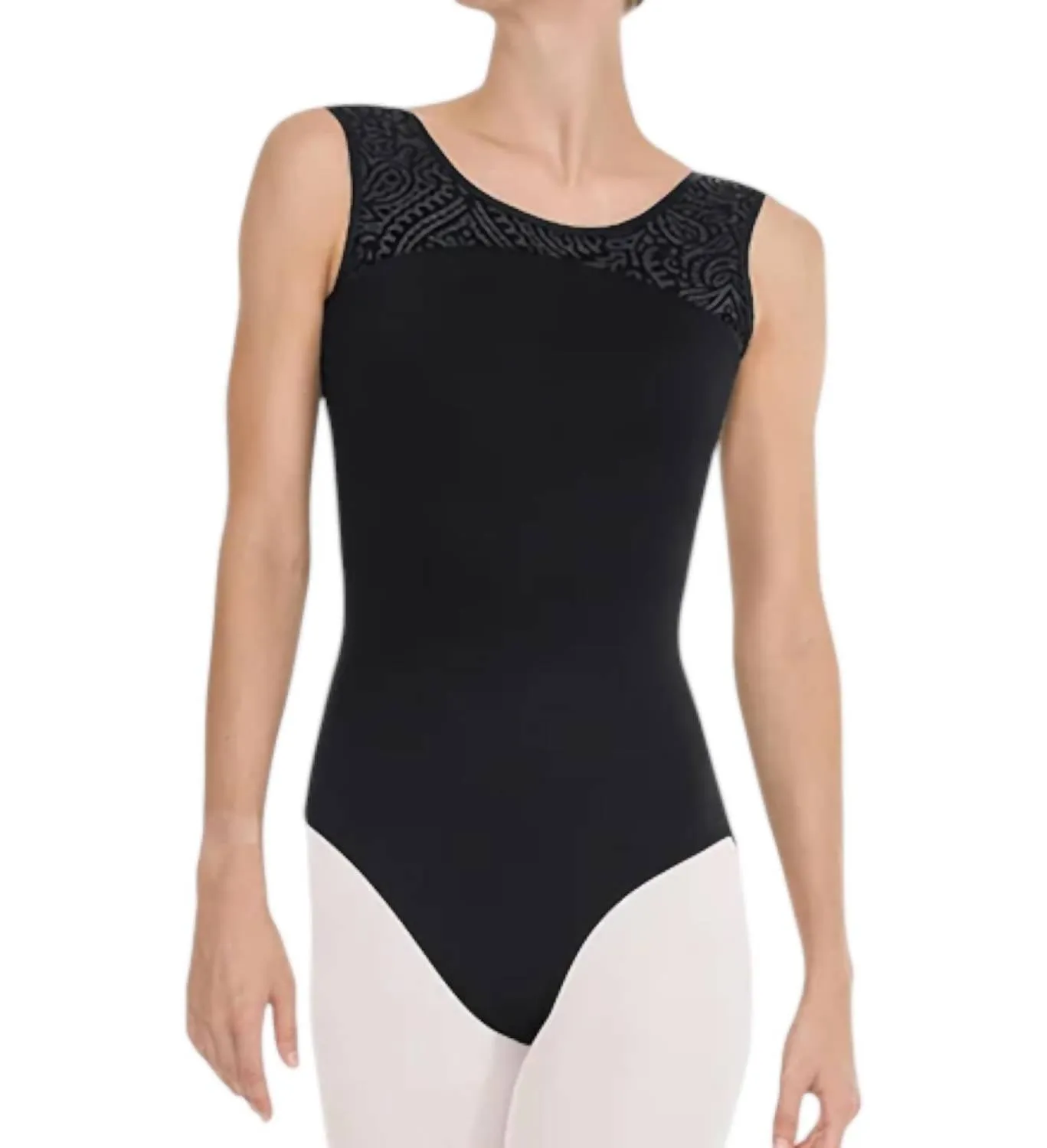Velvet Couture V Back Leotard In Black