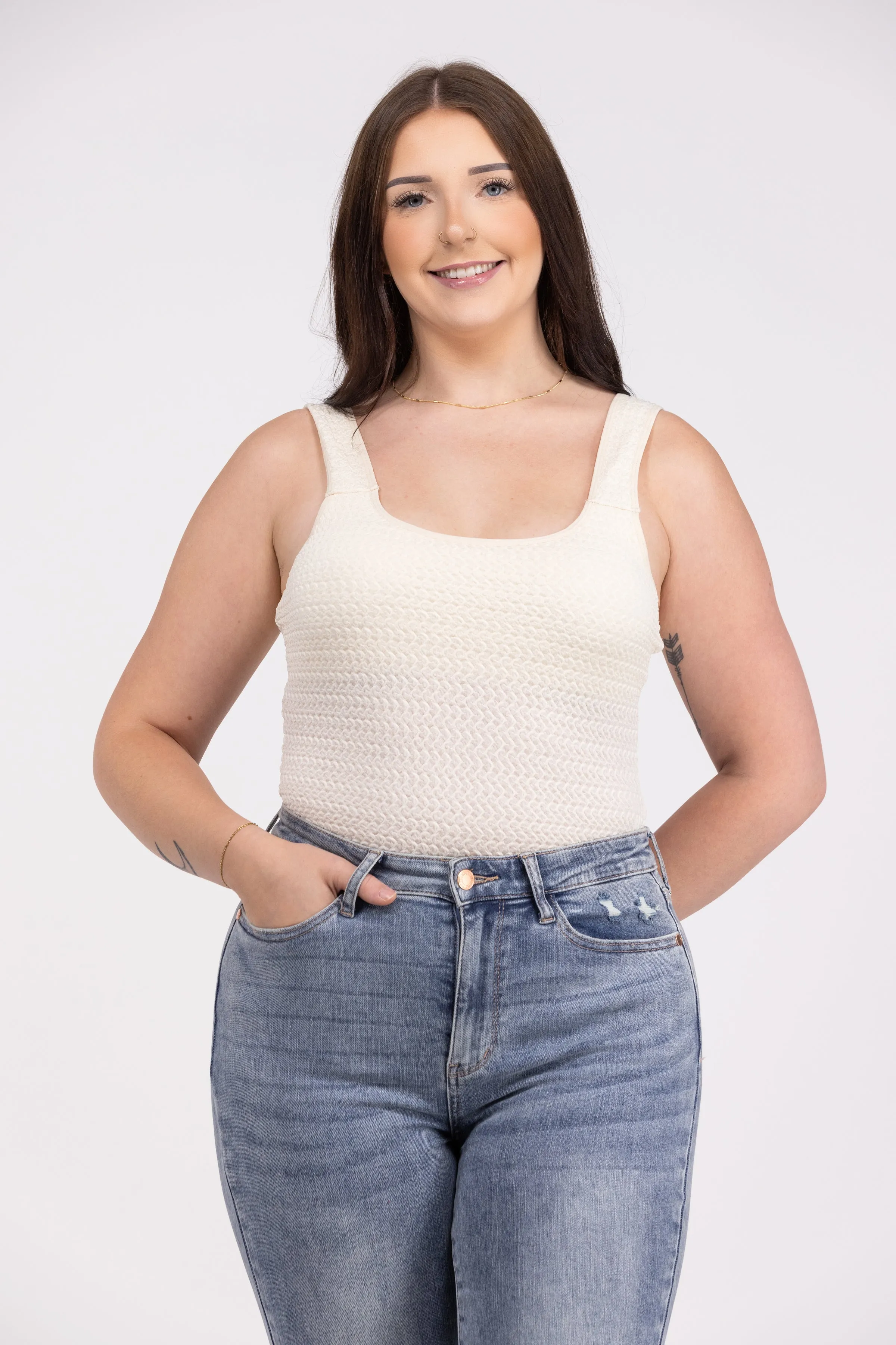 We Own It Women's Padded Textured Knit Bodysuit