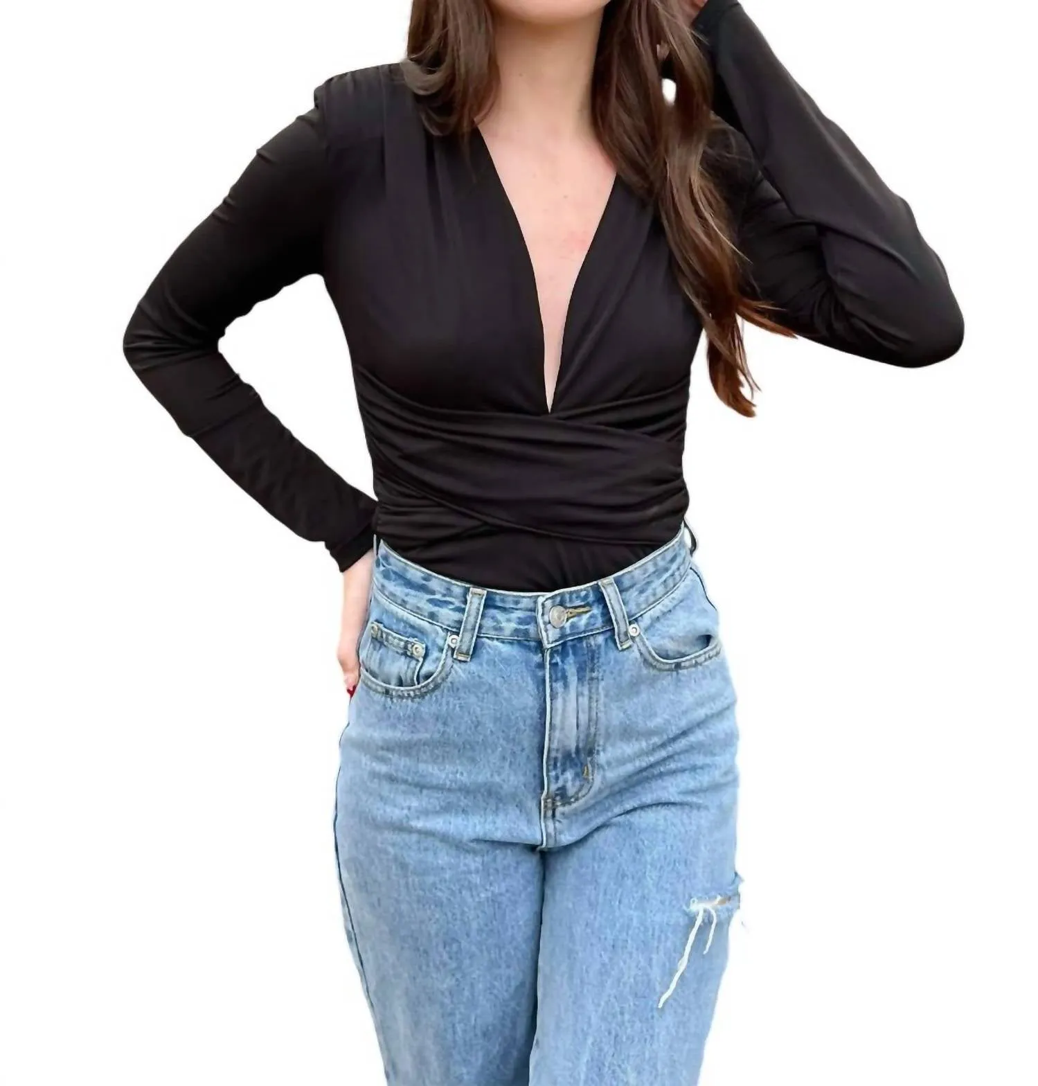 Wish You Could Bodysuit In Black
